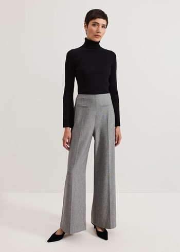 Phase Eight Dilly Pleat Detail Wide Leg Trousers Grey USA | 2385107-VM